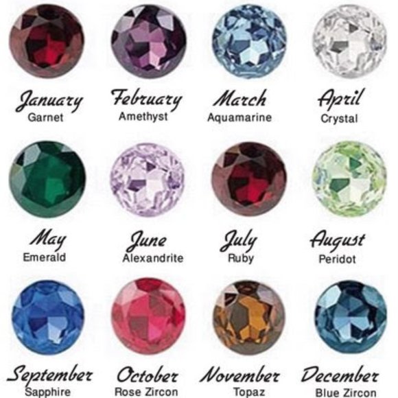 14k Yellow Girl Boy CZ Colored Stone birthday Month Charm Pendant - Picture 4 of 10